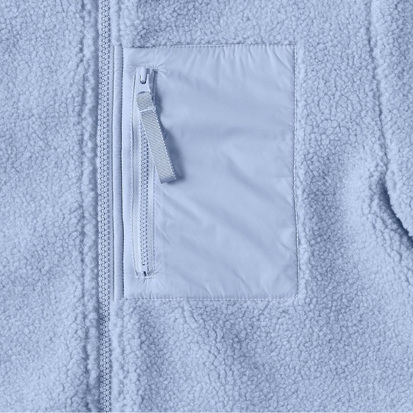 NWT Lands End Women’s Quilted Sherpa Parka.  Size 3X.  Light Cornflower. - Picture 3 of 9